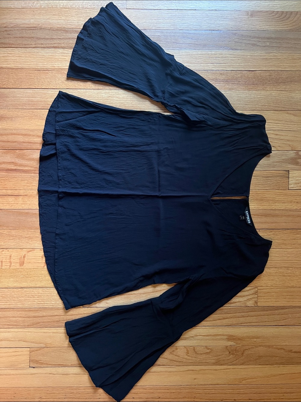 Express Black Bell Sleeve Blouse
